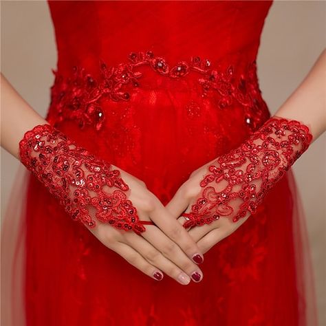 Lace Gloves Wedding, Bride Gloves, Lace Fingerless Gloves, Red Gloves, Lace Bride, Wedding Gloves, Bridal Gloves, Lace Gloves, Rhinestone Bridal