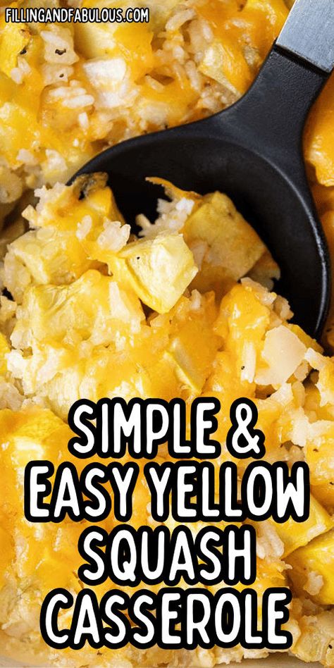 Simple & Easy Yellow Squash Casserole with rice is a delicious addition to your Thanksgiving recipes! This yellow squash recipe makes for an easy Thanksgiving side dish that's flavorful, comforting, and perfect for the holiday table. Yellow Squash Recipe, Casserole With Rice, Easy Thanksgiving Dinner, Yellow Squash Casserole, Yellow Squash Recipes, Thanksgiving Side Dishes Easy, Squash Casserole Recipes, Thanksgiving Side Dish, Squash Recipe