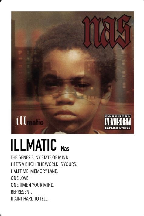 Nas Albums, Band Prints, Tracklist Poster, Rap Album Covers, Minimalist Music, Retro Band, Hip Hop Poster, Music Poster Ideas, Cool Album Covers