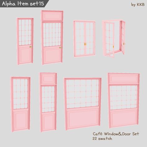 KKB's Item set15 - Build / Buy - The Sims 4 - CurseForge Cafe Window, Sims 4 Kitchen, Pink Cafe, Pink Furniture, Free Sims, Sims Building, Sims 4 Dresses, Sims 4 Cc Furniture, Sims 4 Mods Clothes