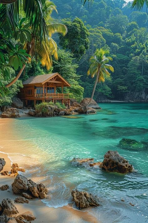 Scenic Travel, Dream Beach Houses, Exotic Beaches, Dream Beach, Just Imagine, Fantasy Places, Dream Holiday, Design Your Dream House, Jolie Photo