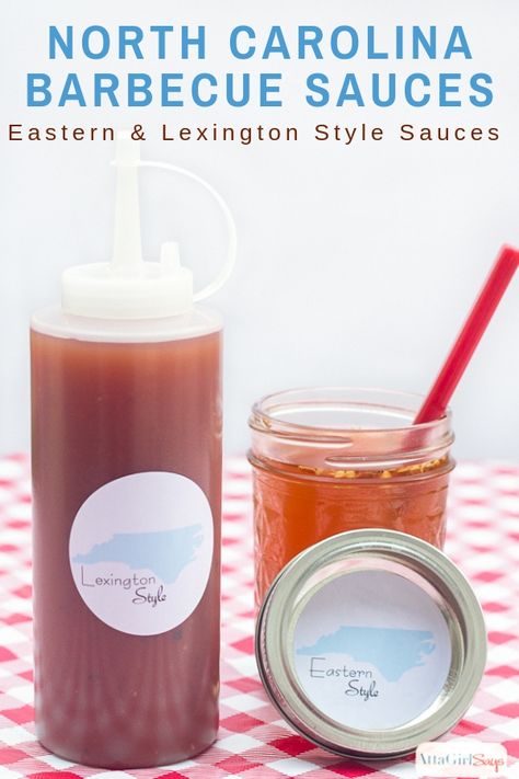 We have a debate in North Carolina. What's the best 'cue? Eastern style or Lexington style? The sauce is a big part of the distinction. Eastern Nc Bbq Sauce Recipe, Nc Bbq Sauce, North Carolina Bbq Sauce, Carolina Style Bbq Sauce, Carolina Barbecue, Vinegar Bbq Sauce, Nc Bbq, Pork Barbecue, Carolina Bbq Sauce