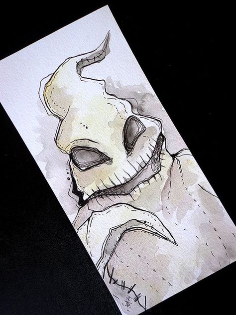 Oogie Boogie watercolor Nightmare Before Christmas Drawings, Tim Burton Art, Halloween Drawings, Oogie Boogie, Arte Sketchbook, Christmas Drawing, Arte Horror, Watercolor Drawing, Cool Art Drawings