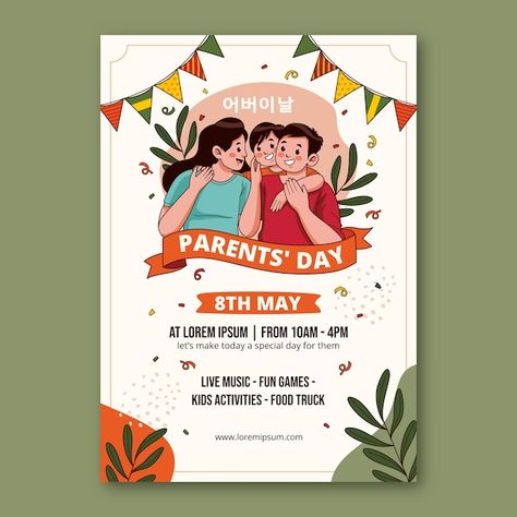 vectors, photos and PSD files | Free download Family Reunion Invitations Templates, Family Reunion Invitations, Reunion Invitations, Parents Day, Fun Games For Kids, Vertical Poster, Card Banner, Poster Invitation, Presentation Template Free