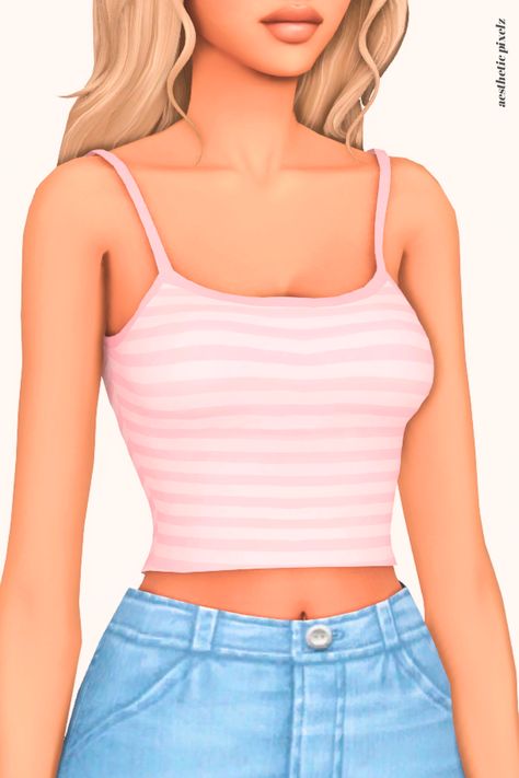 31+ Cute Sims 4 Crop Tops CC (Lookbook + Links to Download) - Aesthetic Pixelz Sims 4 Cc Female Tank Top, Ts4 Tank Top, Tank Tops Sims 4 Cc, Sims 4 Tank Top Maxis Match, Sims 4 Cc Striped Shirt, Sims 4 Maxis Match Clothes Pack, Sims 4 Shirt Cc Patreon, Sims 4 Striped Shirt, Sims 4 Shirt Cc Female