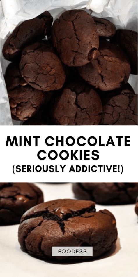 This recipe for Mint Chocolate Cookies is the simply best. These cookies are rich and dark, soft and a bit crumbly. Made with cocoa powder and studded with chunks of dark chocolate, try these cookies with a glass of cold milk for perfection! Mint Chocolate Cookies, Plant Based Cookies, Dark Chocolate Mint, Chocolate Mint Cookies, Dark Chocolate Cookies, Mint Recipes, Wedding Cake Recipe, Mint Cookies, Chocolate Oreos