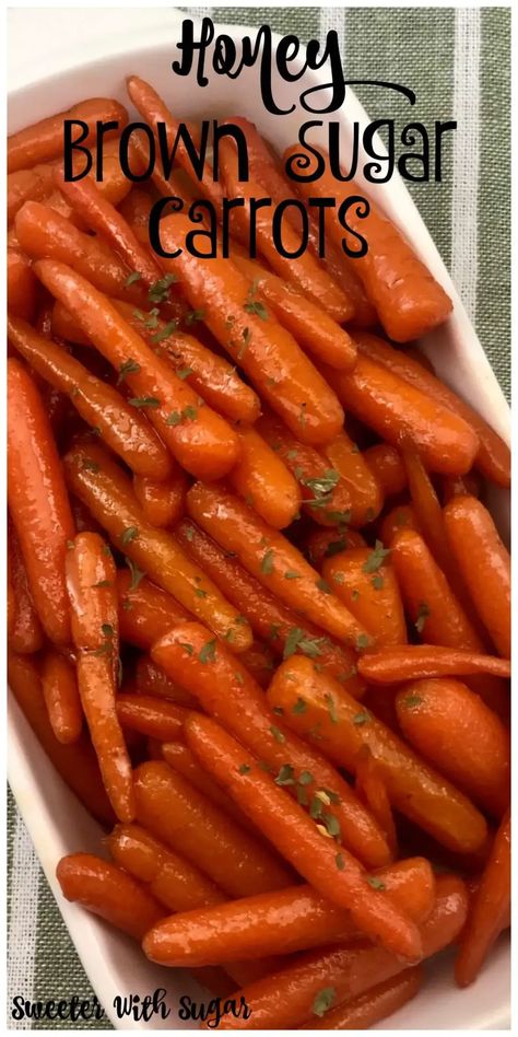 Honey Brown Sugar Carrots are a delicious side dish. They are simple to make and have a sweet holiday flavor. #Holiday #Glazed #SimpleRecipes #EasySides #GlazedCarrots #DeliciousRecipes Honey Brown Sugar Carrots, Glaze For Carrots, Easter Carrot Recipes, Brown Sugar Honey Glazed Carrots, Brown Sugar Honey Glaze, Brown Sugar Carrots, Cinnamon Carrots, Brown Sugar Glazed Carrots, Honey Carrots