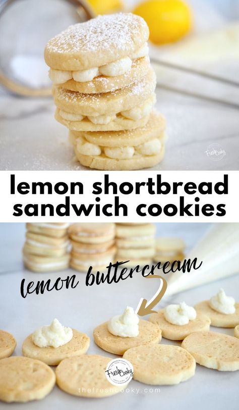 Lemon Sandwich Cookies, Lemon Sandwich, Tasty Sweets, Lemon Shortbread, Lemon Shortbread Cookies, Lemon Cookie, Lemon Layer Cakes, Chocolate Slice, Sandwich Cookie