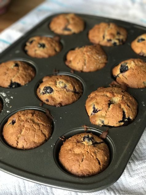 Einkorn Blueberry Muffins, Einkorn Muffins, Quiche Recipes Healthy, Salmon Quiche, Spelt Recipes, Einkorn Recipes, Baked Breakfast, Einkorn Flour, Berry Breakfast