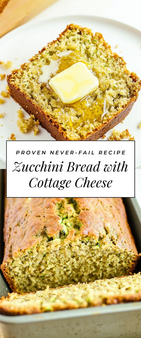 Image for Zucchini Bread with Cottage Cheese Cottage Cheese Zucchini Bread, Zucchini Cottage Cheese Recipes, Cottage Cheese Soup, Cheese Zucchini Bread, Cottage Cheese Zucchini, Zucchini Cottage Cheese, Zucchini Cheese Bread, Bread With Cottage Cheese, Courgette Bread