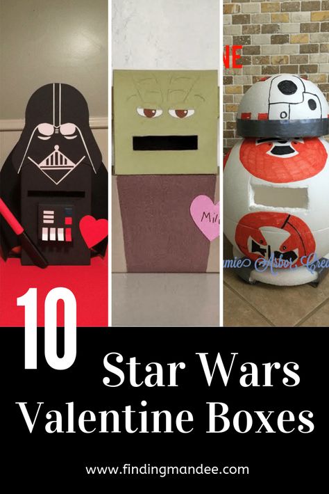 10 Star Wars Valentine Box Ideas | Finding Mandee Diy Star Wars Valentines Boxes, R2d2 Valentine Box Ideas, Chewbacca Valentines Boxes, Camping Valentine Box Ideas, Star Wars Valentine Boxes, Bb8 Valentine Box Ideas, Storm Trooper Valentines Boxes, Grogu Valentine Box Ideas, Mandalorian Valentine Box Ideas