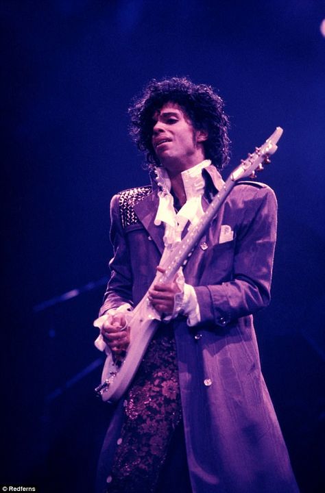 The purple choice, a la Prince (pictured) and the glam rock of David Bowie - both of whom died in 2016 - speaks to rebellion, finding new ways to interpret our lives and surroundings, Pressman said Purple Rain Outfit, Purple Rain Prince, Prince Concert, Rain Outfit, Prince Tribute, The Artist Prince, Rip Prince, Paisley Park, Prince Purple Rain