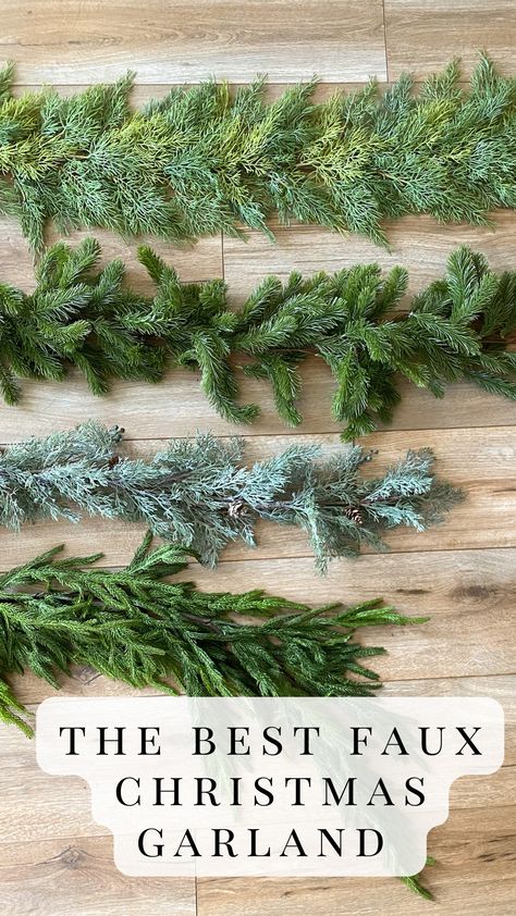 Deck the Halls with the best faux Christmas Garland this year!Reviewing the best garland from amazon. Cedar garland, pine garland, holiday garland, fireplace christmas garland. Christmas Garland Windows Indoor, Christmas Garland Alternatives, Garland With Lights Christmas, Mixed Greenery Garland, Christmas Cedar Garland, Christmas Garland Placement Ideas, Christmas Garland Entryway, Best Artificial Christmas Garland, Natural Christmas Mantle Decor