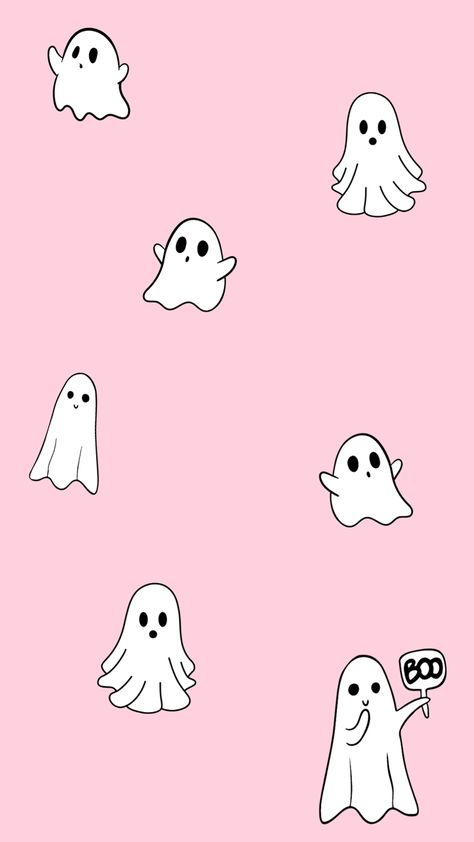 Ghost Screensaver, Pink Halloween Laptop Wallpaper, Pink Halloween Macbook Wallpaper, Pink Halloween Phone Wallpaper, Pink Ghost Wallpaper Iphone, Pink Ghost Wallpaper, Pink And White Halloween Wallpaper, Helloween Wallpaper, Halloween Wallpaper Iphone Backgrounds