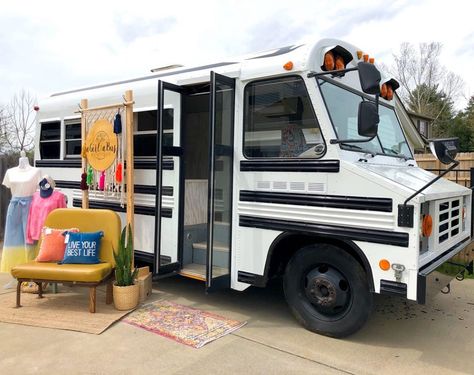 School Bus Boutique, Bus Boutique Ideas, Bus Boutique, Skoolie Ideas, Bus Ideas, Boutique Inspiration, Boutique Ideas, Mobile Boutique, Boutique Owner