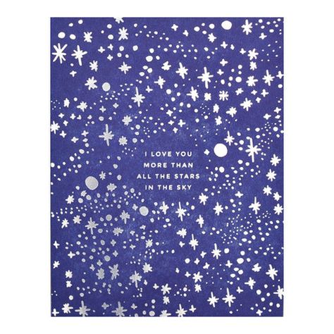 Stars in the Sky Card by Hello Lucky Stars In The Sky, Letterpress Greeting Cards, Letterpress Cards, Love Anniversary, Star Sky, Snail Mail, Letterpress Printing, Greeting Card Design, Silver Foil