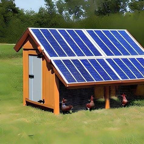 Solar Panel Chicken Coop, Chicken Coop Solar Power, Solar Chicken Coop, Off Grid Solar Power, Chicken Owner, Pv Panels, Solar Module, Reduce Energy, Off Grid Solar