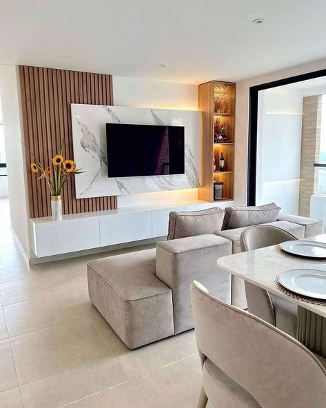 Modern Tv Room, Tv Unit Furniture Design, Sala Tv, تصميم داخلي فاخر, Latest Living Room Designs, Home Hall Design, Elegant Living Room Design, Desain Furnitur Modern, Interior Design Your Home