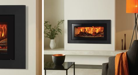 Studio Steel XS Inset Wood Burning Fires - Stovax built-in fires Cassette Stove, Wood Burner Fireplace, Wood Burning Fireplace Inserts, Inset Fireplace, Inset Stoves, Wood Heater, Burning Fire, Wood Burning Fires, Log Burner