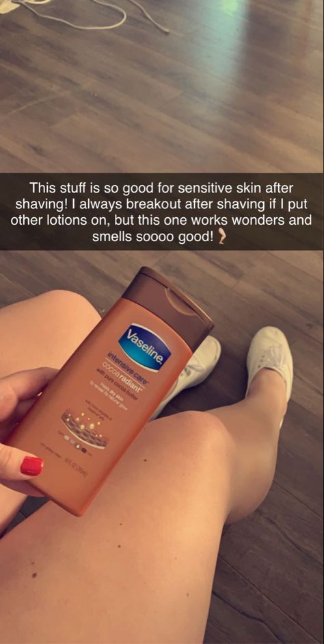 Vaseline intensive care cocoaradiant. After shaving. Glowing legs. Very moisturizing! Sensitive Skin Shaving Routine, Legs Care Skincare, Glowing Legs How To Get, Shaved Legs Tips, Tips For Shaving Legs Smooth Skin, Legs Skin Care Routine, Clear Legs Skin, Leg Care Skincare, Leg Care Routine