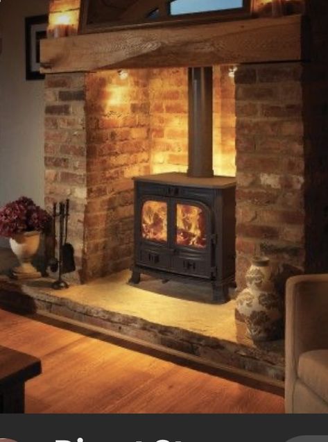 Woodburning Stove Fireplace, Wood Burner Fireplace, Wood Burning Stoves Living Room, Log Burner Living Room, Boiler Stoves, Wood Stove Fireplace, Inglenook Fireplace, Best Kitchen Designs, Stove Fireplace