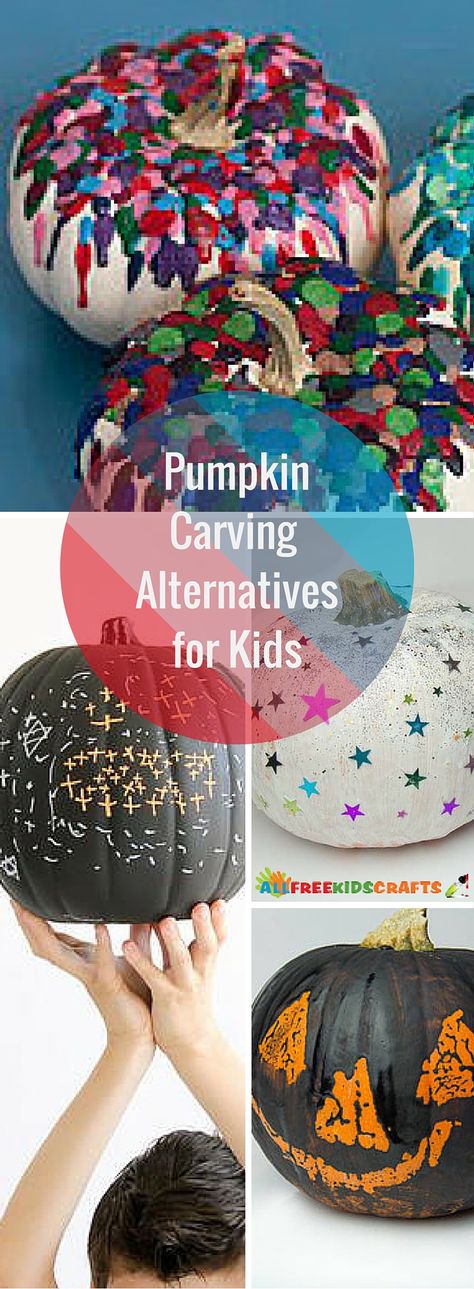 Awesome carving alternatives for your kids! Kids Pumpkin Ideas, Pumpkin Ideas Carving, How To Paint Pumpkins, Pumpkin Carving Alternatives, Pumpkin Designs Painted, Painted Pumpkin Ideas, Pumpkin Painting Party, Halloween Makeup For Kids, Paint Pumpkins