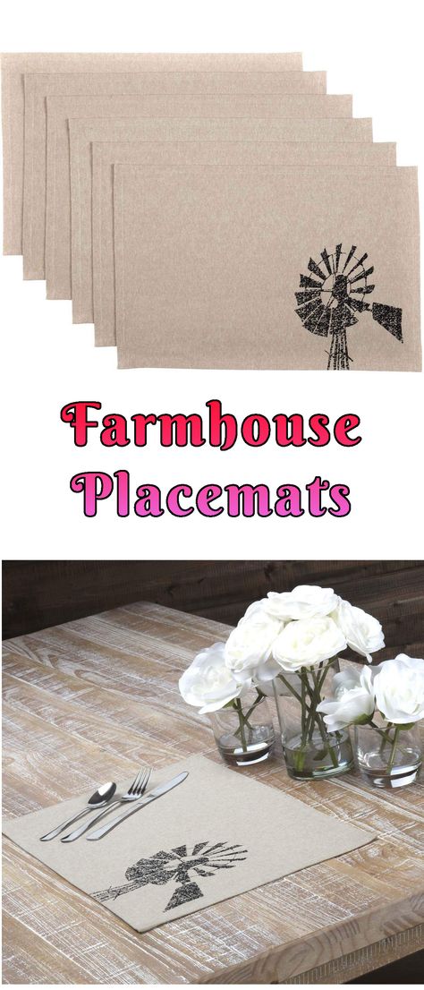 Farmhouse Placemats | Khaki Tan Farmhouse Classic Country Tabletop & Kitchen Sawyer Mill Windmill Placemat Set of 6 Tan Farmhouse, Farmhouse Kitchen Canisters, Kitchen Wall Decor Farmhouse, Farmhouse Kitchen Curtains, Farmhouse Kitchen Wall Decor, Farmhouse Placemats, Farmhouse Tabletop, Farmhouse Table Centerpieces, Farmhouse Kitchen Lighting