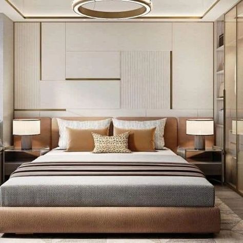 Bedroom Design ✨️| Interior design ✨️👌 . . . . #trendingpost #luxurybedroomdesign #smartlighting #bedroominteriors #trendinginterior #mainbedroom #luxuryinteriordesign #bedroomdecor #lightingdesign #bedroomdesign #sethiglassplywood #beforeandafter #explorepage #interiordesign #fypシ゚viralシ #dreaminteriors #bedroominterior #hairstyletutorial #hairgrowth #veganrecipe #easyworkout #panchayat Duco Finish Wardrobe, Inviting Bedroom, Modern Bedroom Interior, Hotel Room Design, Bedroom Wall Designs, Bed Design Modern, Studio Interior Design, Luxury Bedroom Master, Bedroom Decor Design