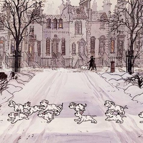 Classic Disney Aesthetic, Old Disney Aesthetic, Disney Winter, Winter Cartoon, Septième Art, Old Disney, Pinturas Disney, 101 Dalmatians, Disney Aesthetic