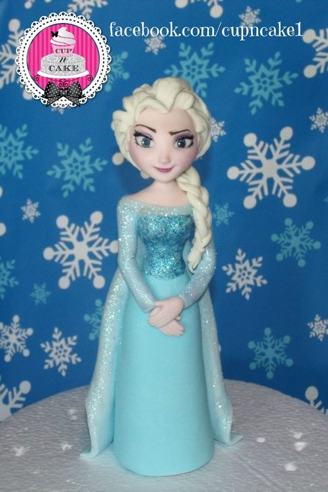 About 7 inches tall Elsa Fondant, Cake Elsa, Elsa Cake Toppers, Frozen Themed Birthday Cake, Fondant People, Disney Frozen Cake, Elsa Cake, Doll Cake Topper, Elsa Cakes