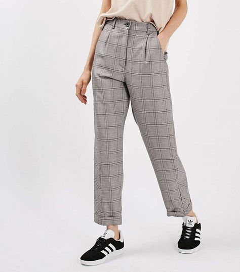 Topshop Check Mensy Peg Trousers Peg Trousers Outfit, Checked Trousers Outfit, Pegged Trousers, Baggy Jeans Outfit, Peg Trousers, Trousers Outfit, Trouser Outfit, Checked Trousers, Pant Trends