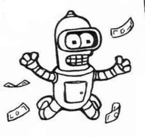 Bender Tattoo, Futurama Tattoo, Bender Futurama, Futurama, I Tattoo, Laser Engraving, Tatting, Tattoo Ideas, Cricut