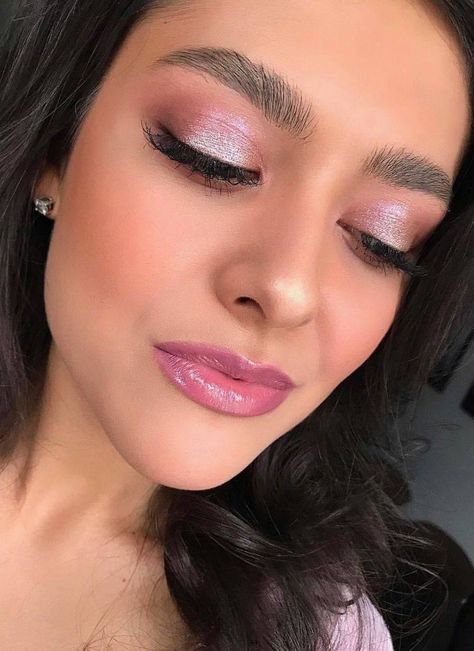 Prom Makeup With Hot Pink Dress, Homecoming Makeup For Pink Dress, Fushia Dress Makeup Ideas, Makeup That Goes With Hot Pink Dress, Makeup To Go With Hot Pink Dress, Make Up For Fuschia Dress, Makeup With Magenta Dress, Makeup For Dark Pink Dress, Makeup Look For Hot Pink Dress