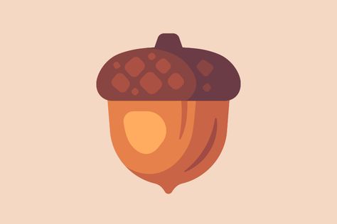 Acorn on Behance Acorn Reference, Acorn Aesthetic, Acorn Illustration, Geometrical Prints, Acorn Drawing, Acorn Art, Fall Graphic, Graphic Design Illustration Adobe Illustrator, Illustration Product