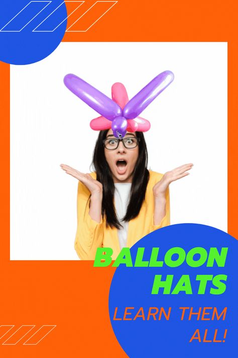 Balloon Hats How To Make, Balloon Animals Easy Step By Step, Easy Balloon Animals, Balloon Hats, Balloon Crown, Animal Balloons, Balloon Hat, How To Make Balloon, Balloon Modelling