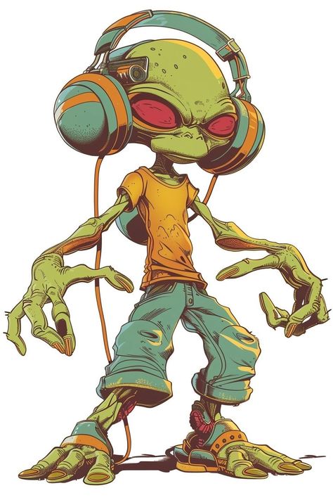 Alien Cartoon, Hip Hop Artwork, Animation Art Sketches, Detailed Coloring Pages, Graffiti Style Art, Graffiti Characters, Disney Princess Art, Dope Art, Hippie Art