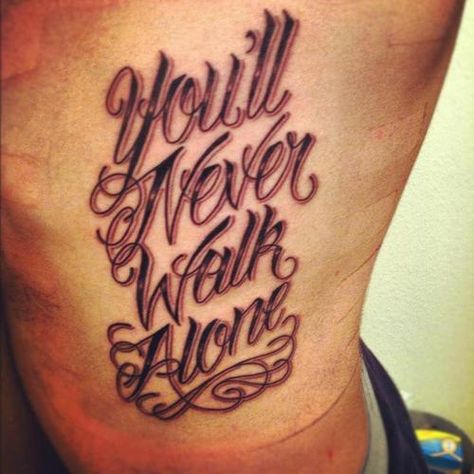 You'll Never Walk Alone Liverbird Tattoo, Ynwa Tattoo, Lfc Tattoo, Chest Tattoo Lettering, Tattoo Calligraphy, Mens Body Tattoos, Liverpool Tattoo, Mario Tattoo, Best Leg Tattoos