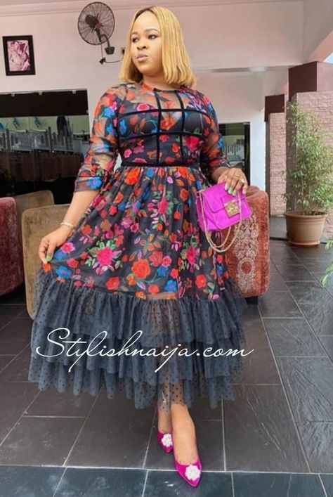 Amazing Silk and Chiffon Styles You Should Consider - Stylish Naija Silk And Chiffon Styles, Chiffon Styles, Stylish Naija, Short Gowns, Chiffon Fabric, Lace Fabric, Cold Shoulder Dress, Chiffon, Mesh