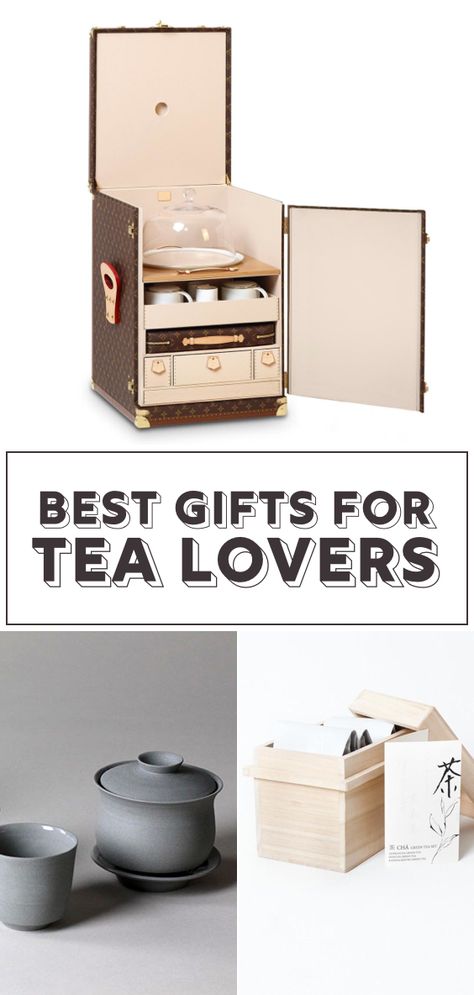 See unique and luxury gifts for tea lovers -- at every price point. #teagifts #tea Tea Accessories Gift, Tea Corner Ideas, Ideas For Tea, Tea Corner, Gifts For Tea Lovers, Tea Drinker Gifts, Happy Tea, Tea Gift Sets, Home Coffee Bar