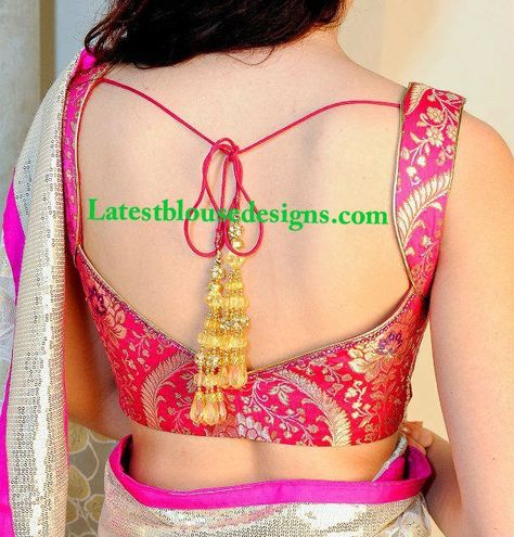 pink brocade blouse Pink Brocade Blouse, Back Neck Blouse, Brocade Blouse Designs, Latest Blouse Designs, Pink Brocade, Saree Blouse Neck Designs, New Saree Blouse Designs, Backless Blouse Designs, Brocade Blouse