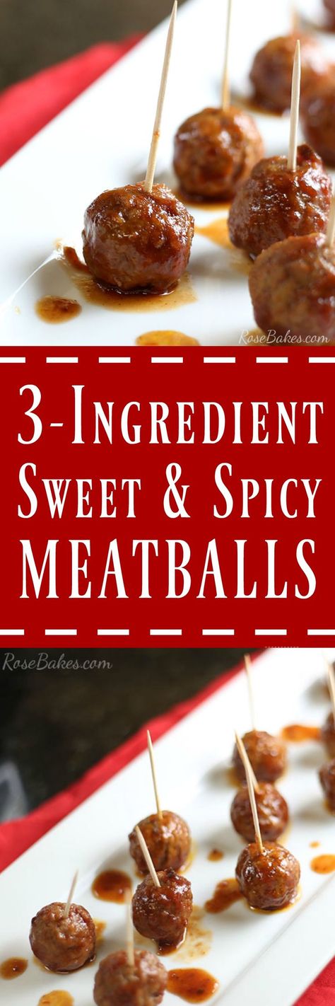 Easy 3 Ingredient Sweet & Spicy Meatballs by Rose Bakes Winter Themed Desserts, Meatballs Appetizer, Lemon Icebox Cake, Pralines And Cream, Baked Appetizers, Spicy Meatballs, Meatball Recipes Easy, Lemon Curd Filling, Meat Appetizers