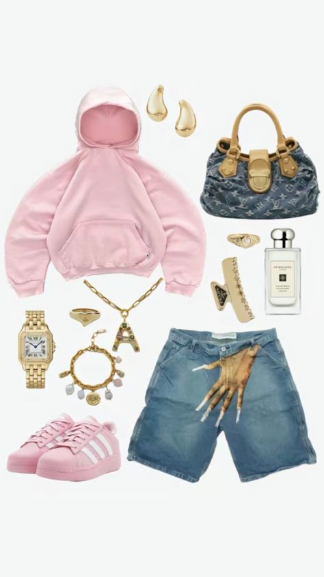 Pink Streetwear Outfit, Aaliyah Core, Fem Fits, Outfit Inspo Streetwear, Pink Streetwear, Fasion Outfits, Outfit Layout, Outfit Inspo Casual, Streetwear Aesthetic