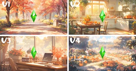 Sims 4 Aesthetic, Sims 4 Cas Background, 4 Aesthetic, Sims 4 Cheats, Sims 4 Anime, Loading Screen, The Sims 4 Packs, Sims House Design, Aesthetic Autumn