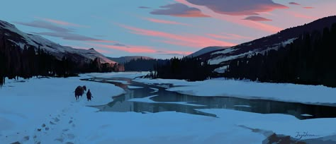 Environment Painting, Arte Peculiar, Bg Design, Landscape Concept, Background Drawing, Landscape Background, Environment Art, Landscape Scenery, Snowy Mountains