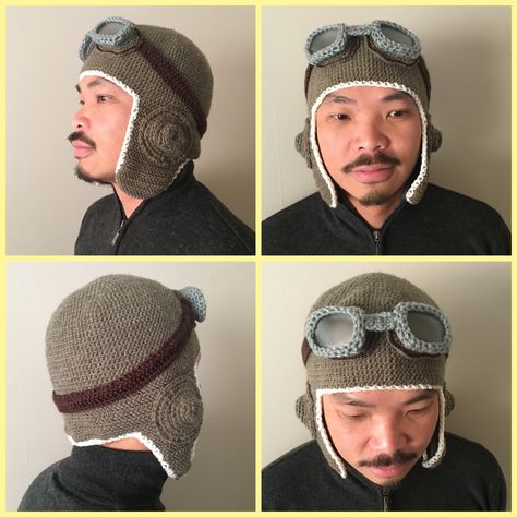 Aviator Hat Pattern, Crochet Aviator Hat, Hat Patterns Free, Aviator Hat, Crochet Clothing, Crochet Hat, Bits And Bobs, Hat Pattern, Crochet Ideas