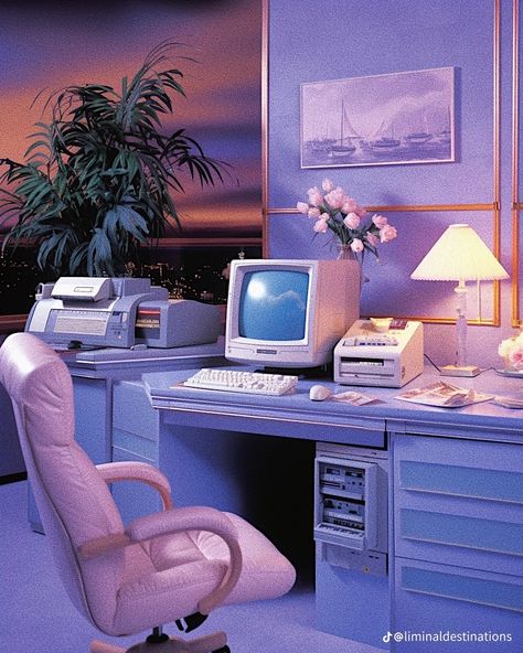 80s Interior Design, 80s Home, 80s Interior, Vaporwave Wallpaper, Retro Interior Design, New Retro Wave, Retro Interior, Aesthetic Rooms, Retro Waves