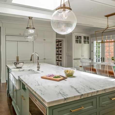 Danby marble countertop is the star of this kitchen! 😊 We recently installed  Danby  marble countertops in a beautiful home in Little Falls,NJ. Check out our project:  😍 and let us know what you think!   📷 Richard Mandelkorn    #ekkbhome #dailydecordose #ihavethisthingwithcolour #houseenvy #myhomeforHP #topstylefiles #furnituredecor #minimalistfurniture #minimalistdecor #eclectichome #myeclectichome #interioraccount #mystylishspace  #nycdesigners #worldofinteriors Danby Marble Countertops, Danby Marble, Farmhouse Kitchen Countertops, Marble Countertops Kitchen, Grey Floor Tiles, Boston Design, Custom Countertops, Onyx Marble, Marble Countertop