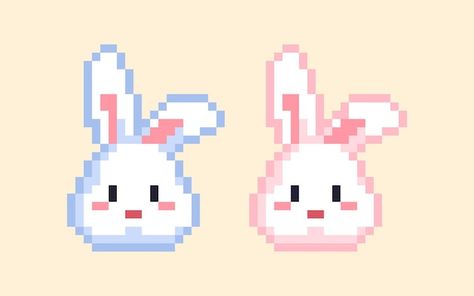 Arte de pixel de coelhinho fofo | Premium Vector #Freepik #vector #coelho #coelho-fofo #bunny #coelhinho Rabbit Pixel Art, Bunny Pixel Art, Pixel Bunny, Cute Laptop Wallpaper, Pixel Games, Pixel Art Design, Alpha Pattern, Alpha Patterns, Laptop Wallpaper