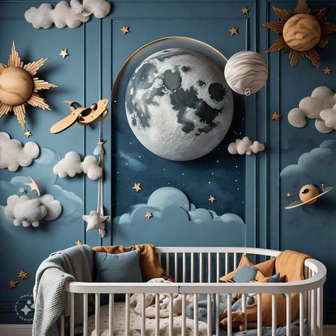 Storybook Nursery Theme, Baby Boy Nursery Stars, Celestial Nursery, Garden School, Storybook Nursery, Baby Room Themes, Baby Nursery Themes, Baby Life Hacks, Adventure Baby