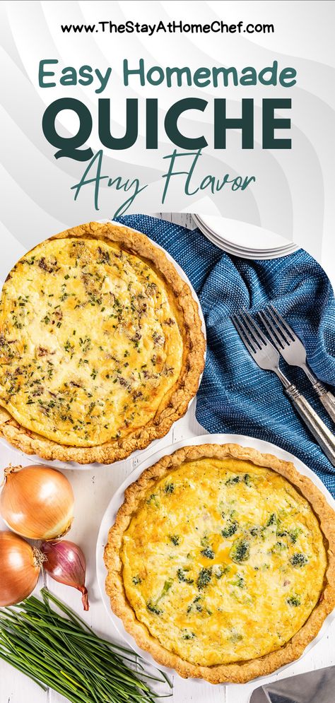 Quiche Base Recipe, Easy Quiche Recipes, Basic Quiche, Egg Quiche Recipes, Basic Quiche Recipe, Breakfast Quiche Recipes Easy, Quiche Crust, Best Quiche Recipes, Homemade Quiche